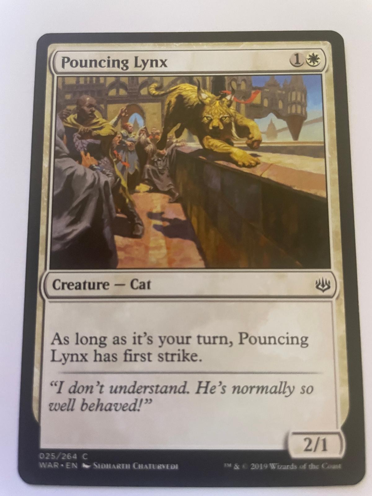 Pouncing Lynx 25 Common War of the Spark Magic: The Gathering Near Mint