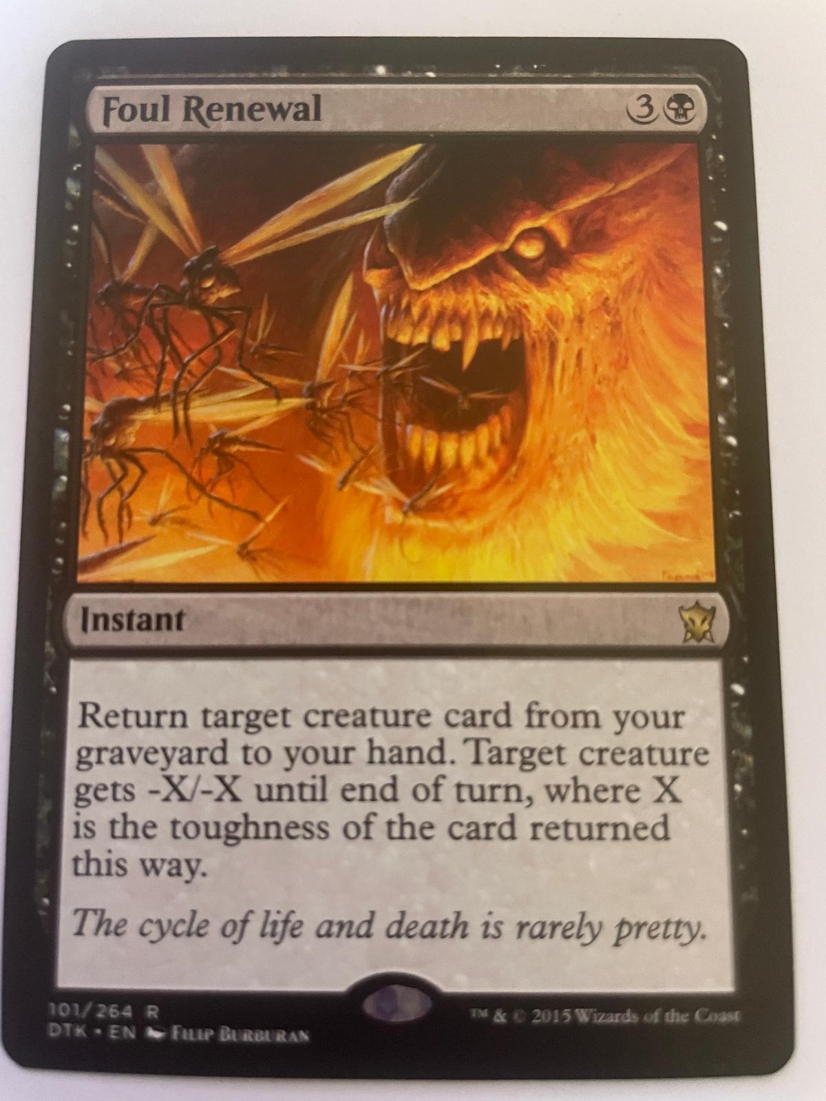 Foul Renewal 101 Rare Dragons of Tarkir Magic: The Gathering Near Mint