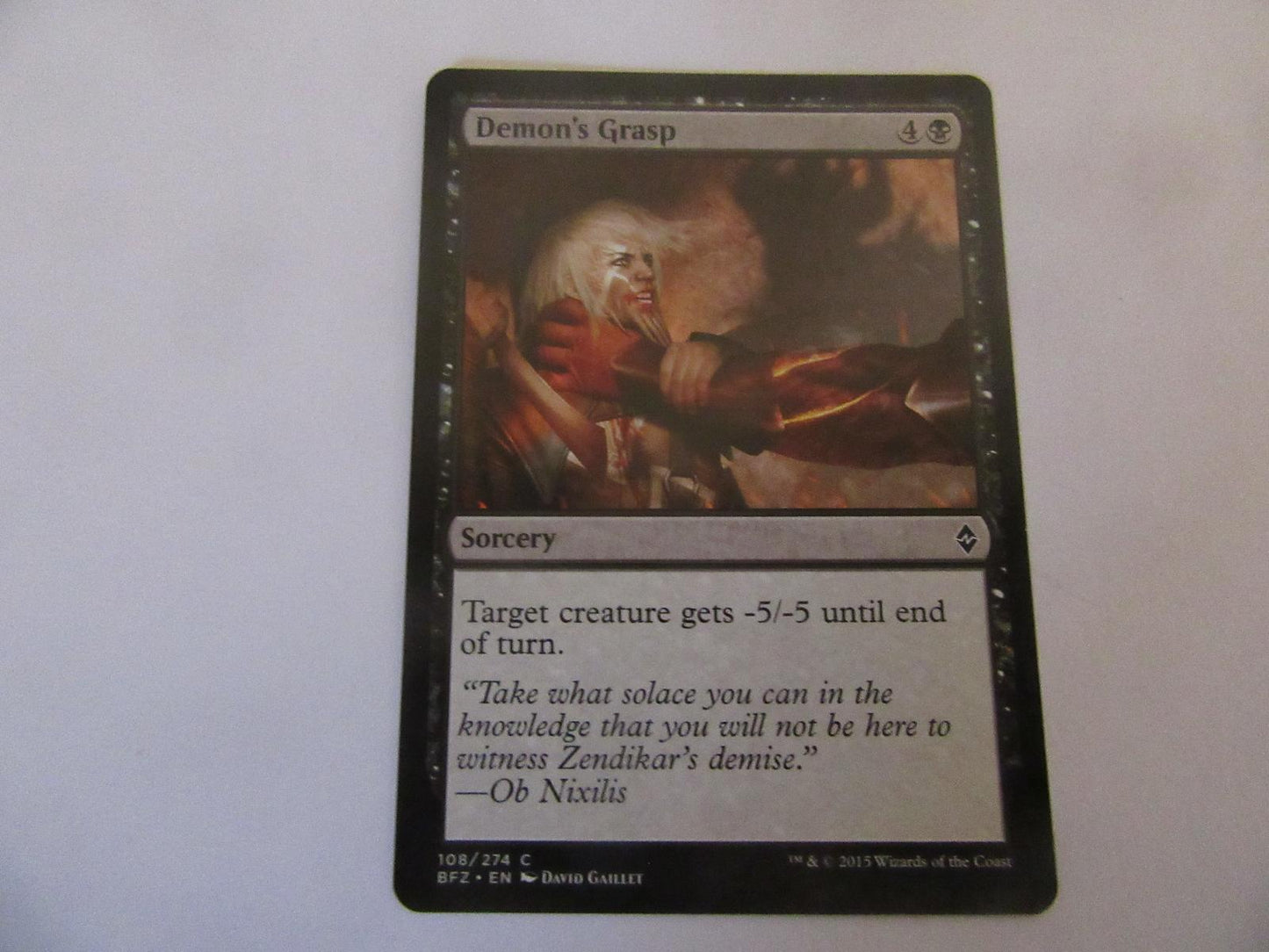 Demon's Grasp 108 Battle for Zendikar NM