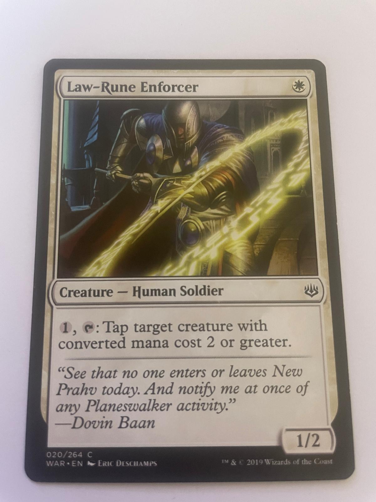 Law-Rune Enforcer 20 Common War of the Spark Magic: The Gathering Near Mint