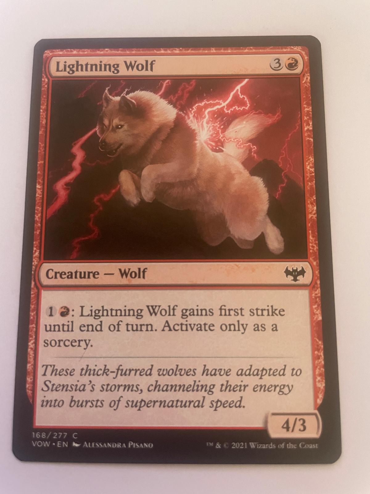 Lightning Wolf 168 Common Innistrad: Crimson Vow Magic: The Gathering Near Mint