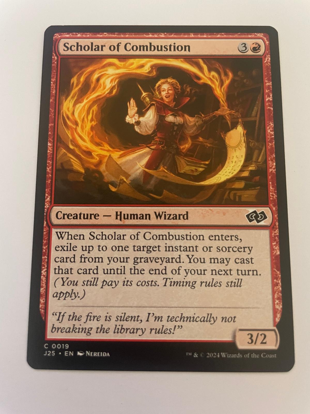 Scholar of Combustion 19 Common Foundations Jumpstart Magic: The Gathering NM