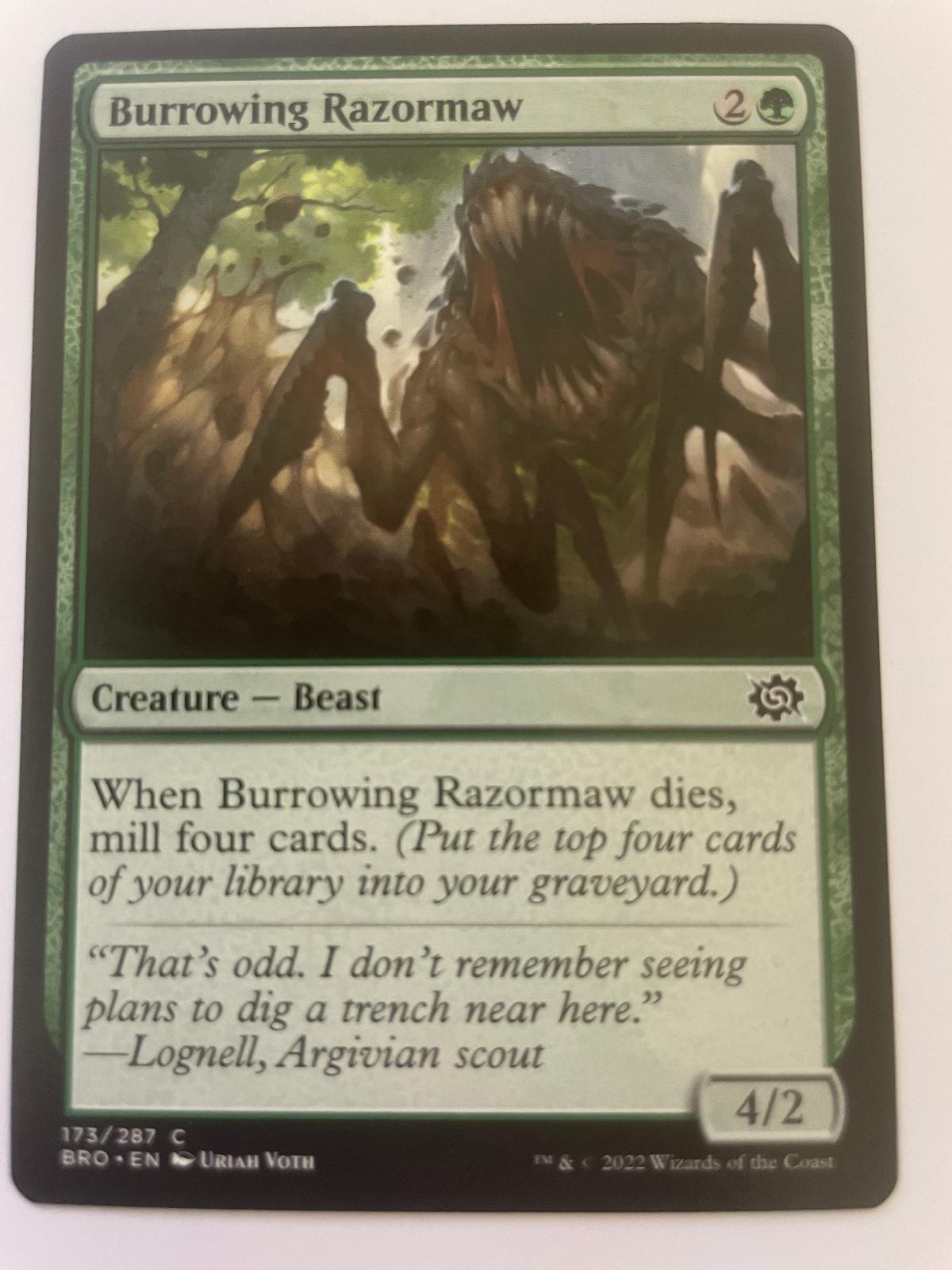 Burrowing Razormaw 173 Common The Brothers' War Magic: The Gathering Near Mint