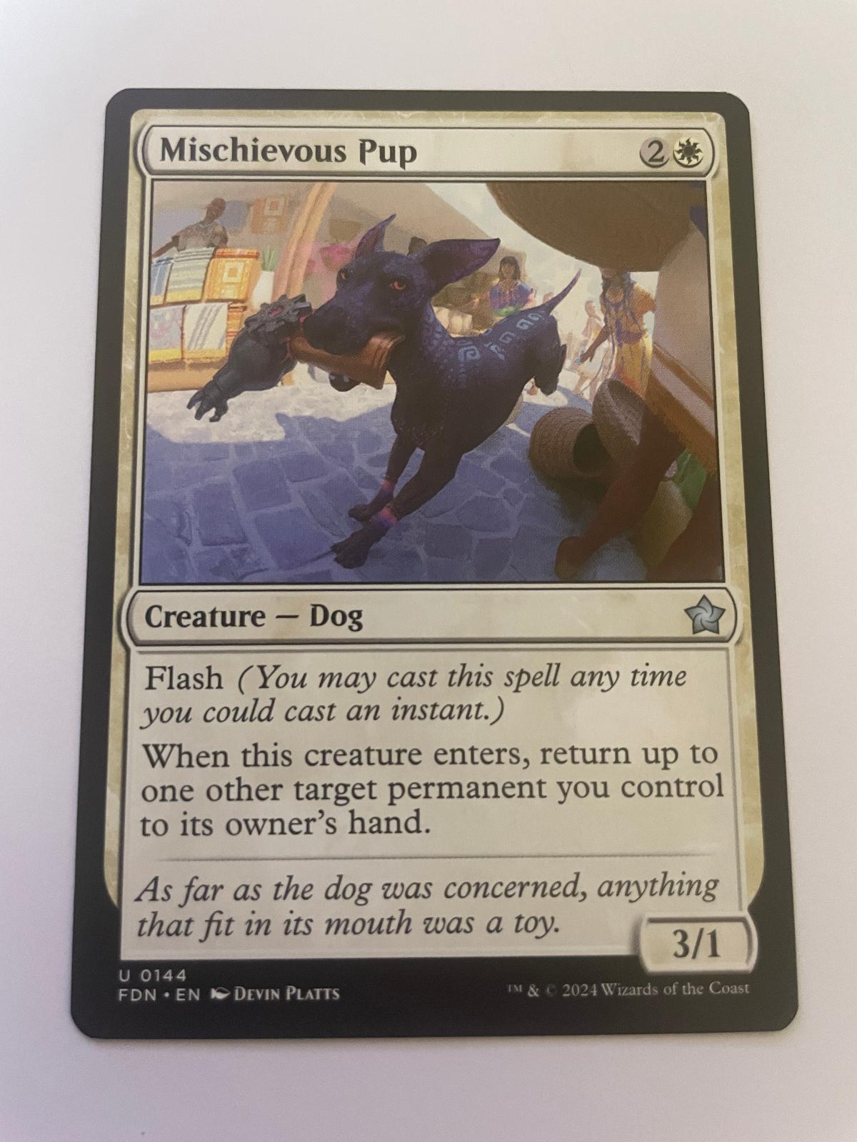 Mischievous Pup 144 Uncommon Foundations Magic: The Gathering Near Mint