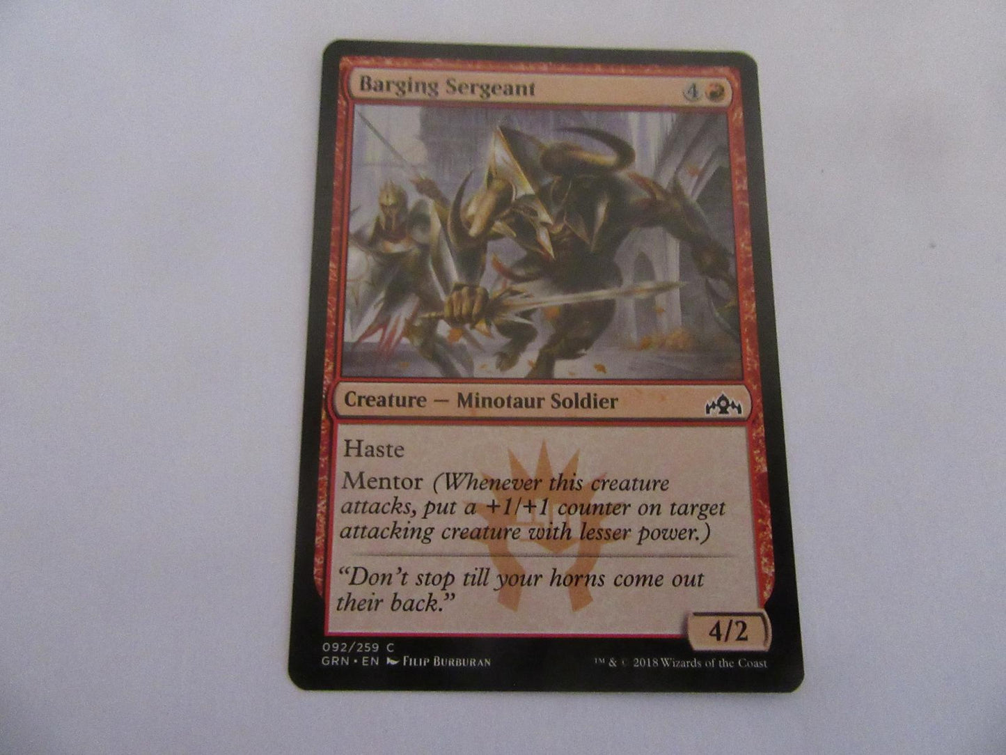 Barging Sergeant 92 Guilds of Ravnica NM