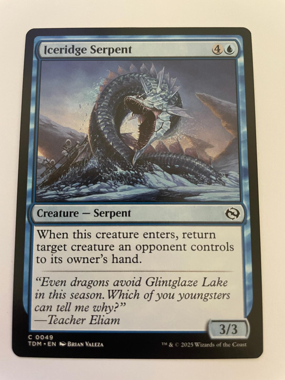 Iceridge Serpent 49 Common Tarkir: Dragonstorm Magic: The Gathering Near Mint