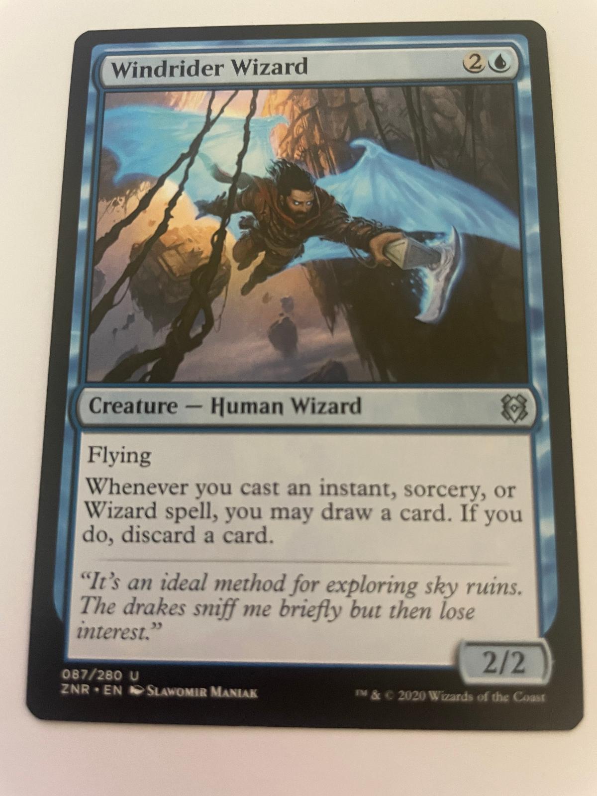 Windrider Wizard 87 Uncommon Zendikar Rising Magic: The Gathering Near Mint