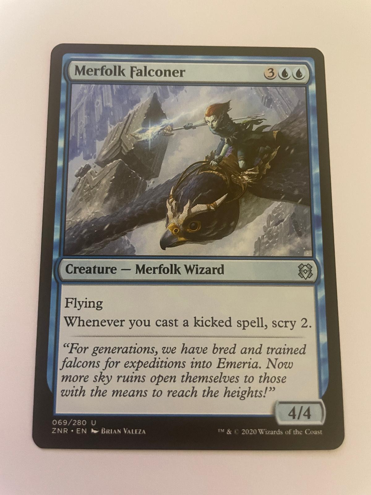 Merfolk Falconer 69 Uncommon Zendikar Rising Magic: The Gathering Near Mint