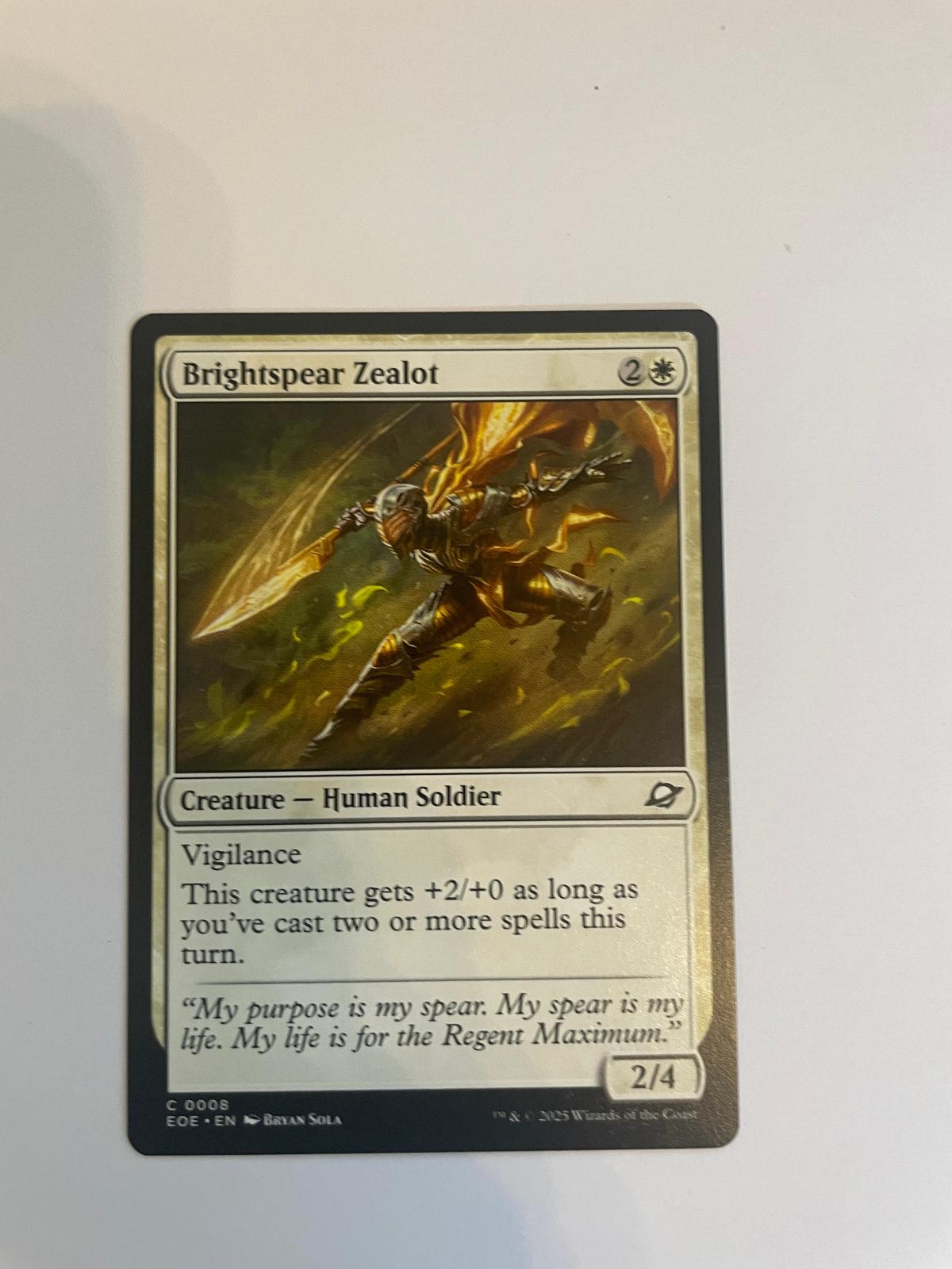 Brightspear Zealot 8 Edge of Eternities NM