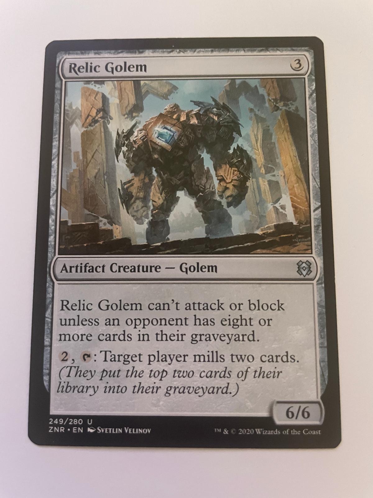 Relic Golem 249 Uncommon Zendikar Rising Magic: The Gathering Near Mint