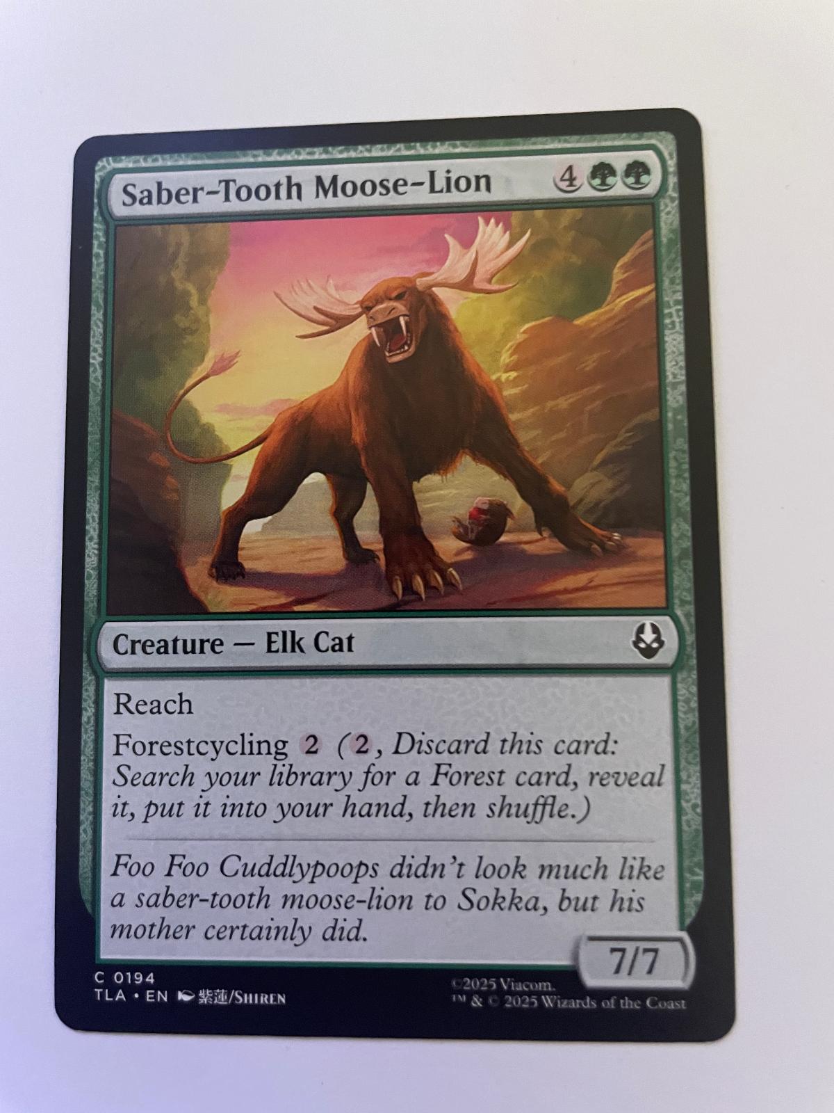 Saber-Tooth Moose-Lion 194 Avatar: The Last Airbender Magic: The Gathering NM
