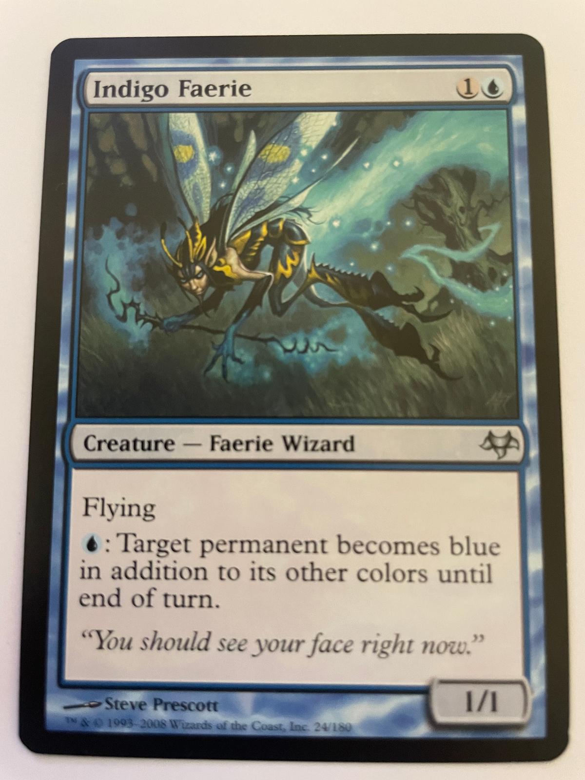 Indigo Faerie 24 Uncommon Eventide Magic: The Gathering Near Mint