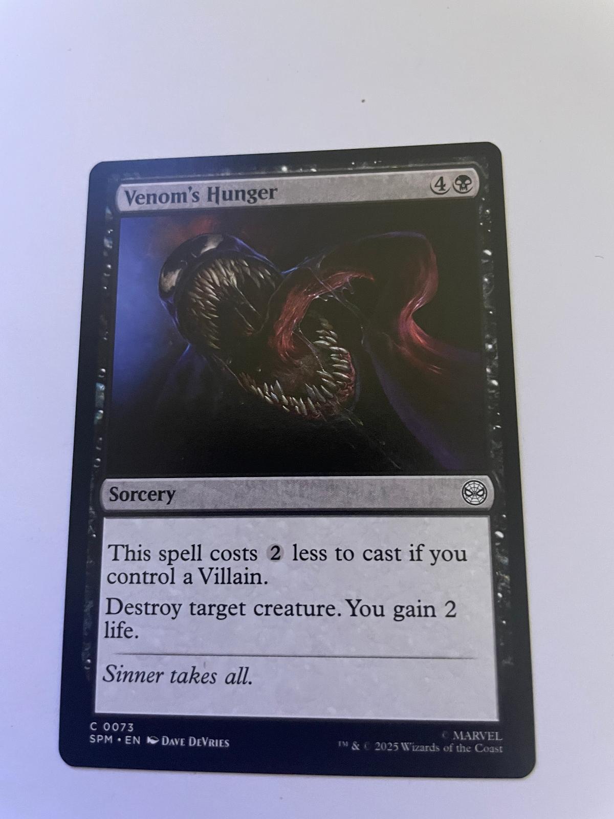 Venom's Hunger 73 Common Marvel's Spider-Man Magic: The Gathering Near Mint