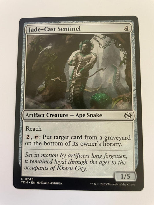 Jade-Cast Sentinel 243 Common Tarkir: Dragonstorm Magic: The Gathering Near Mint