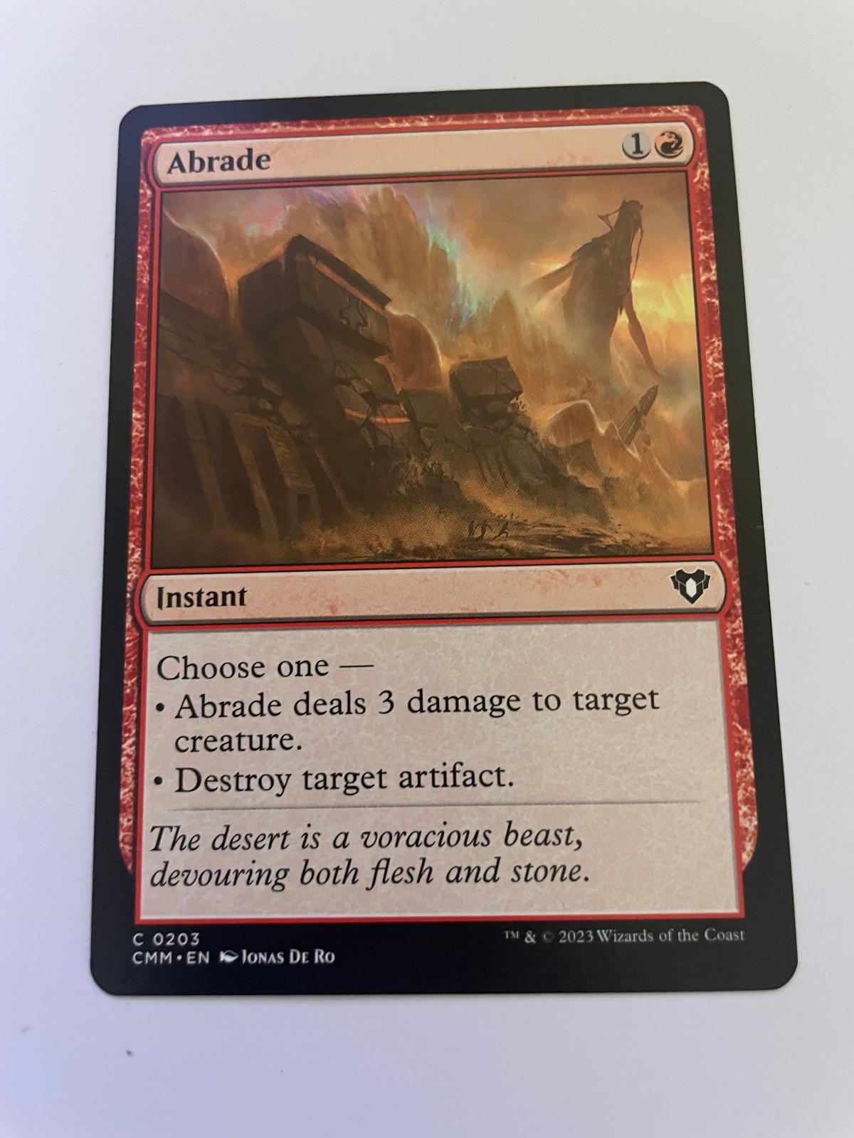 Abrade 203 Common Commander Masters Magic: The Gathering Near Mint