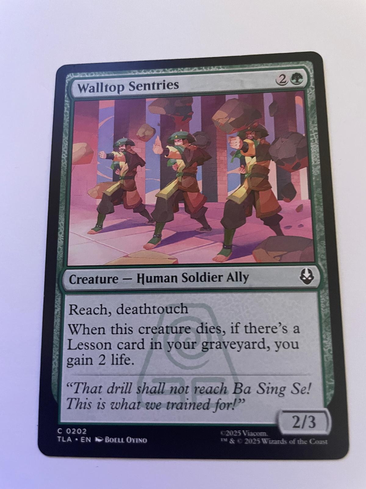 Walltop Sentries 202 Common Avatar: The Last Airbender Magic: The Gathering NM