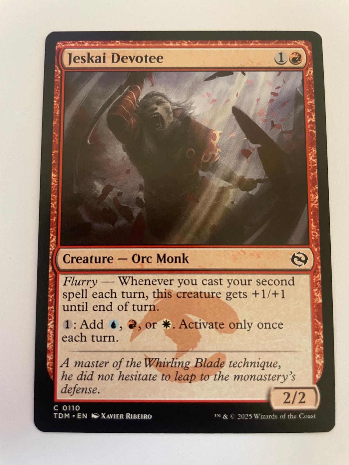Jeskai Devotee 110 Common Tarkir: Dragonstorm Magic: The Gathering Near Mint