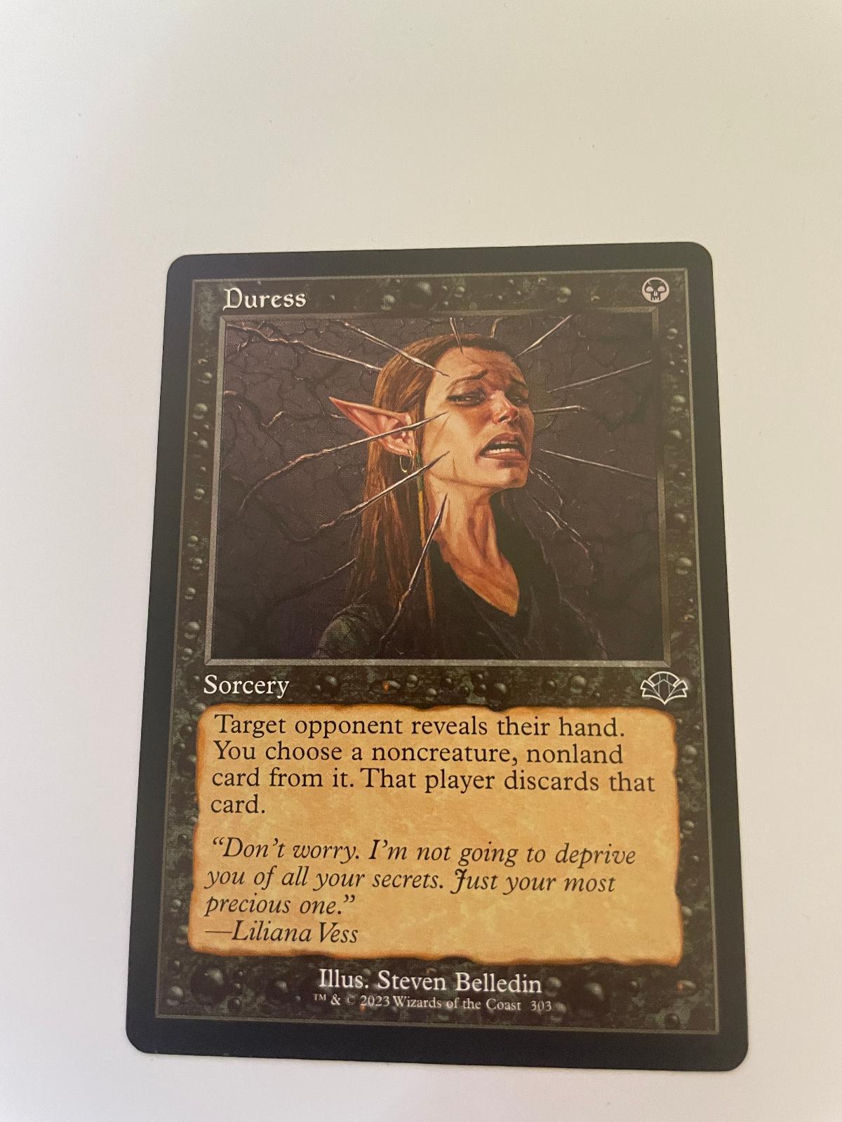 Duress (Retro Frame) 303 Common Dominaria Remastered Magic: The Gathering NM