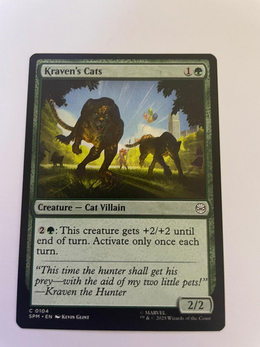 Kraven's Cats 104 Common Marvel's Spider-Man Magic: The Gathering Near Mint