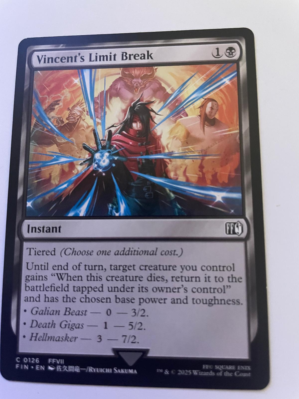 Vincent's Limit Break 126 Common FINAL FANTASY Magic: The Gathering Near Mint