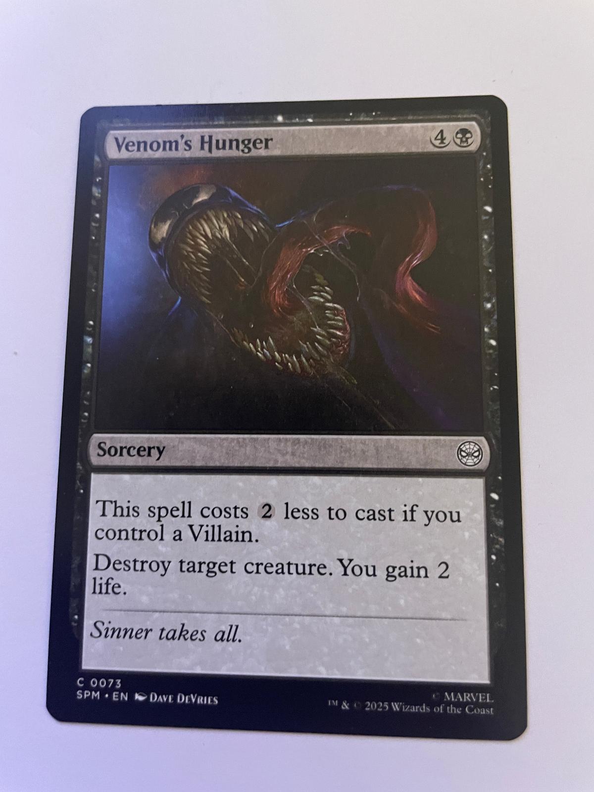 Venom's Hunger 73 Common Marvel's Spider-Man Magic: The Gathering Near Mint