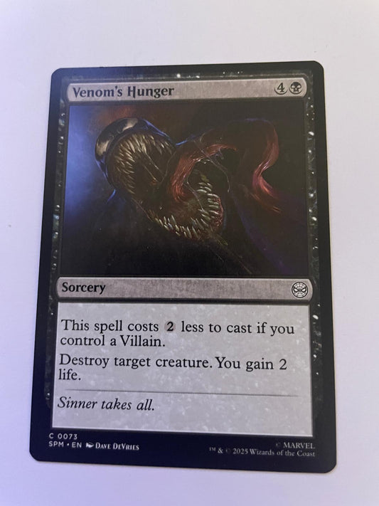 Venom's Hunger 73 Common Marvel's Spider-Man Magic: The Gathering Near Mint