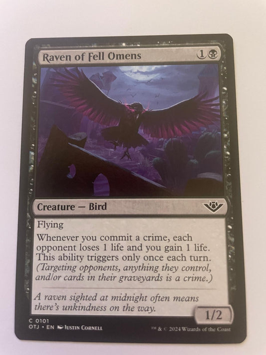 Raven of Fell Omens 101 Outlaws of Thunder Junction Magic: The Gathering NM