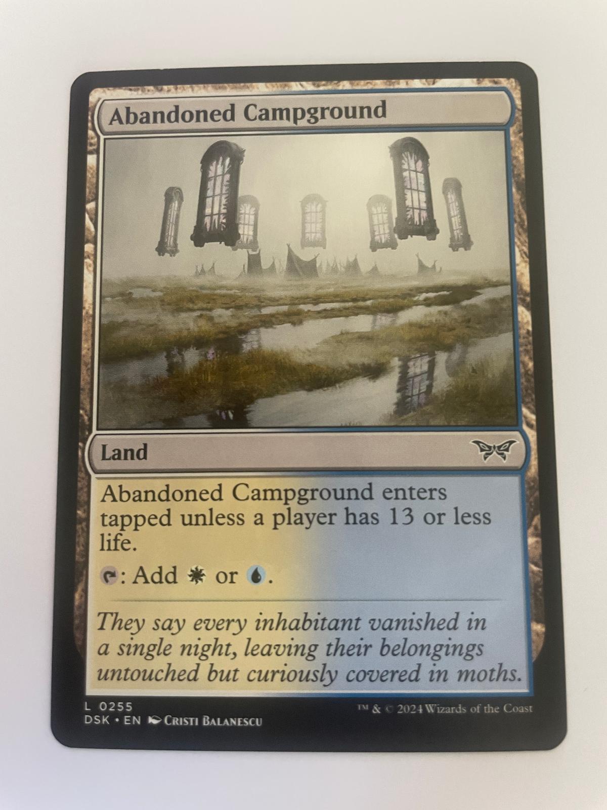 Abandoned Campground 255 Land Duskmourn: House of Horror Magic: The Gathering NM