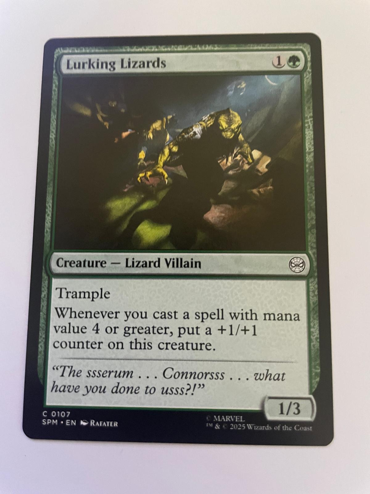 Lurking Lizards 107 Common Marvel's Spider-Man Magic: The Gathering Near Mint