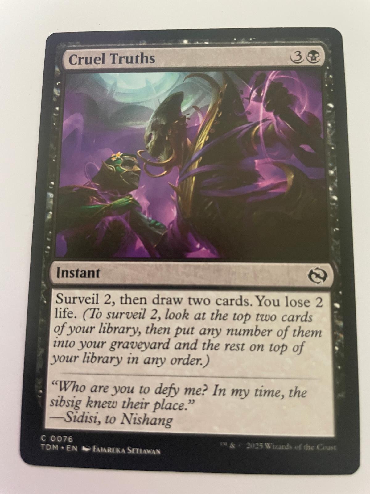 Cruel Truths 76 Common Tarkir: Dragonstorm Magic: The Gathering Near Mint