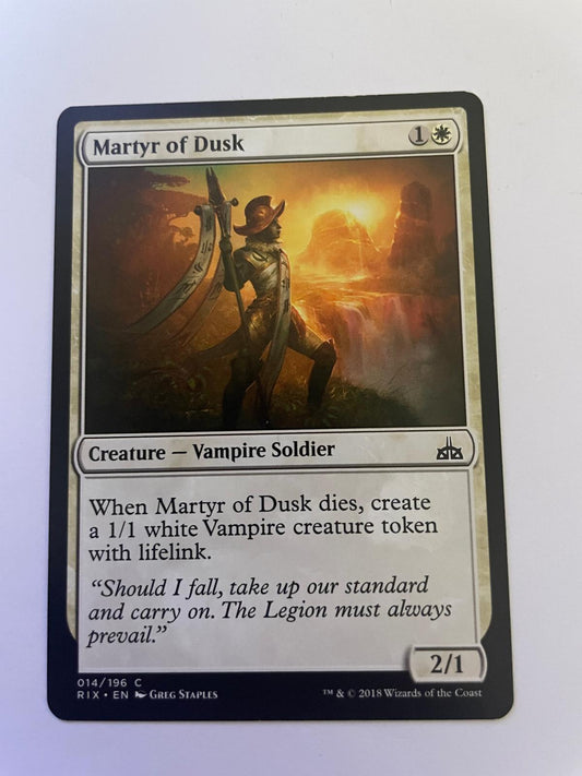 Martyr of Dusk 14 Common Rivals of Ixalan Magic: The Gathering Near Mint