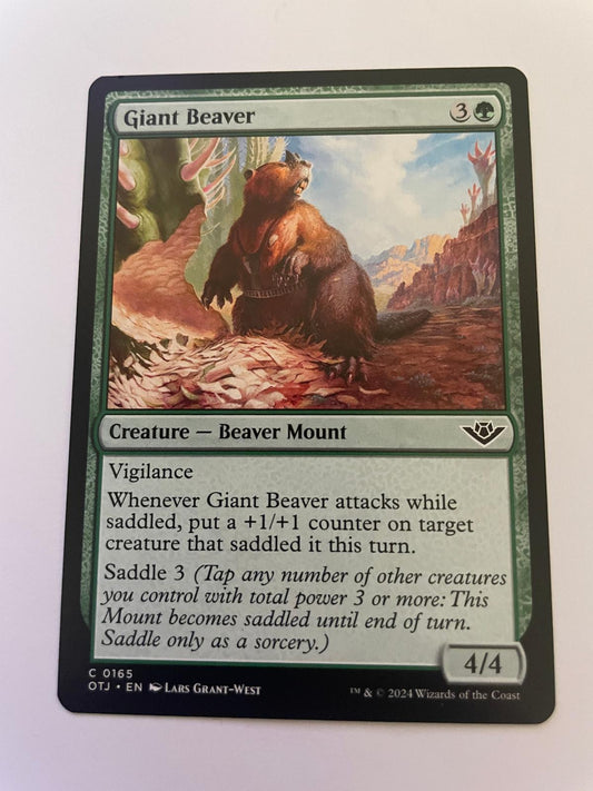 Giant Beaver 165 Common Outlaws of Thunder Junction Magic: The Gathering NM