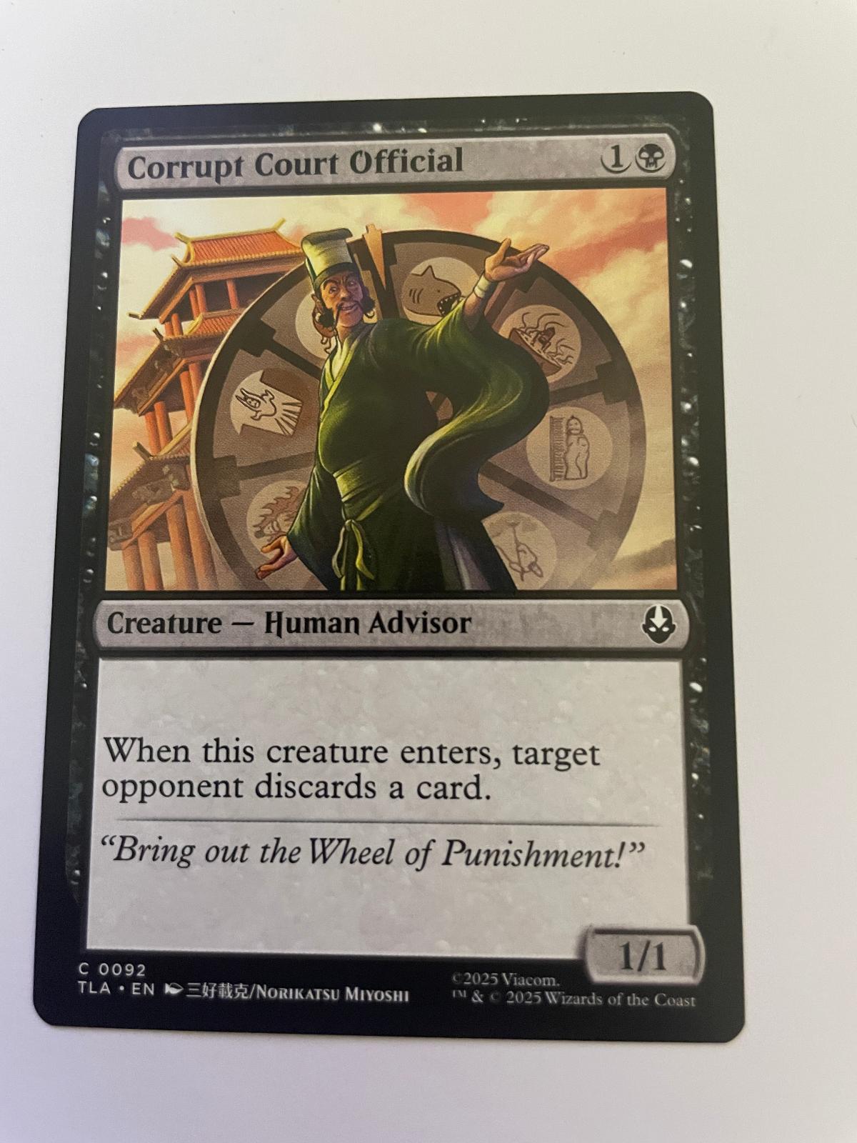 Corrupt Court Official 92 Avatar: The Last Airbender Magic: The Gathering NM