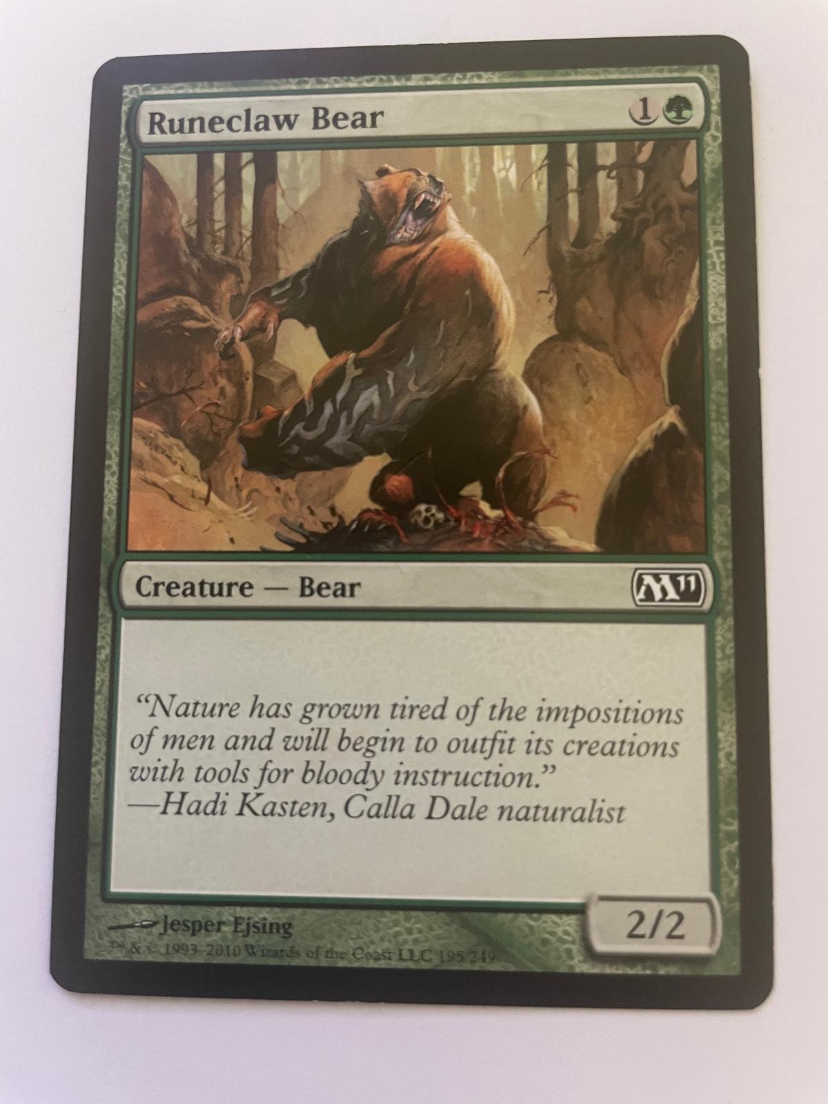 Runeclaw Bear 195 Common Magic 2011 (M11) Magic: The Gathering Near Mint