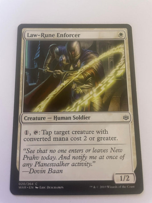 Law-Rune Enforcer 20 Common War of the Spark Magic: The Gathering Near Mint