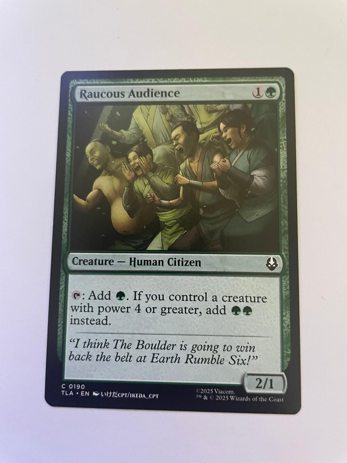 Raucous Audience 190 Common Avatar: The Last Airbender Magic: The Gathering NM