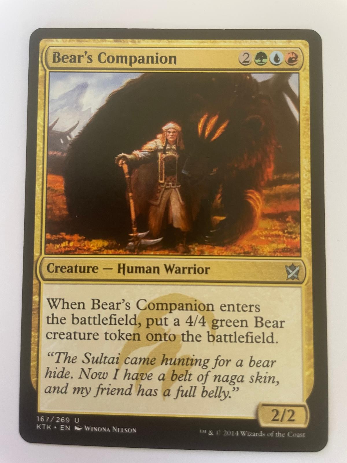 Bear's Companion 167 Uncommon Khans of Tarkir Magic: The Gathering Near Mint