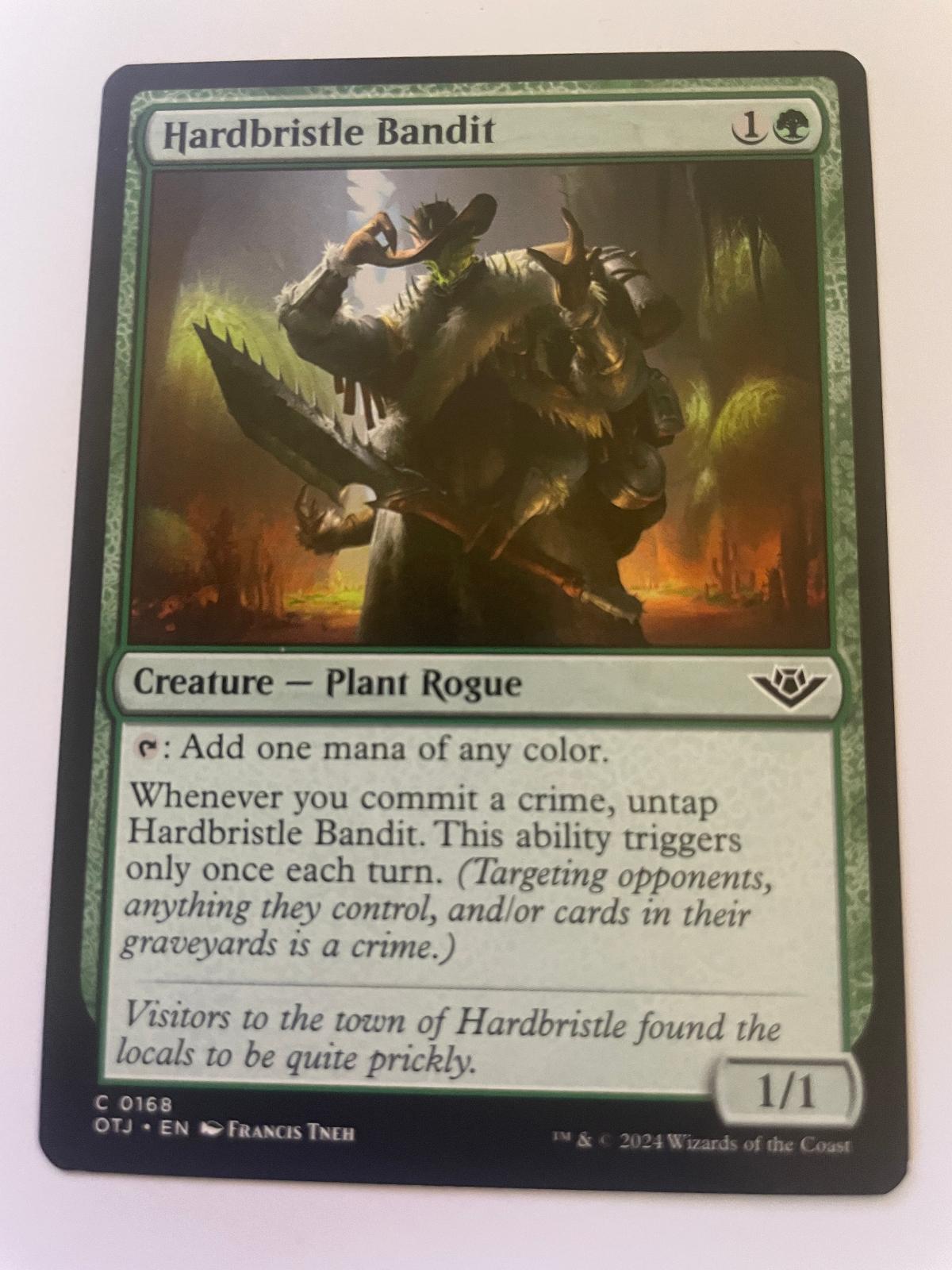 Hardbristle Bandit 168 Outlaws of Thunder Junction Magic: The Gathering NM