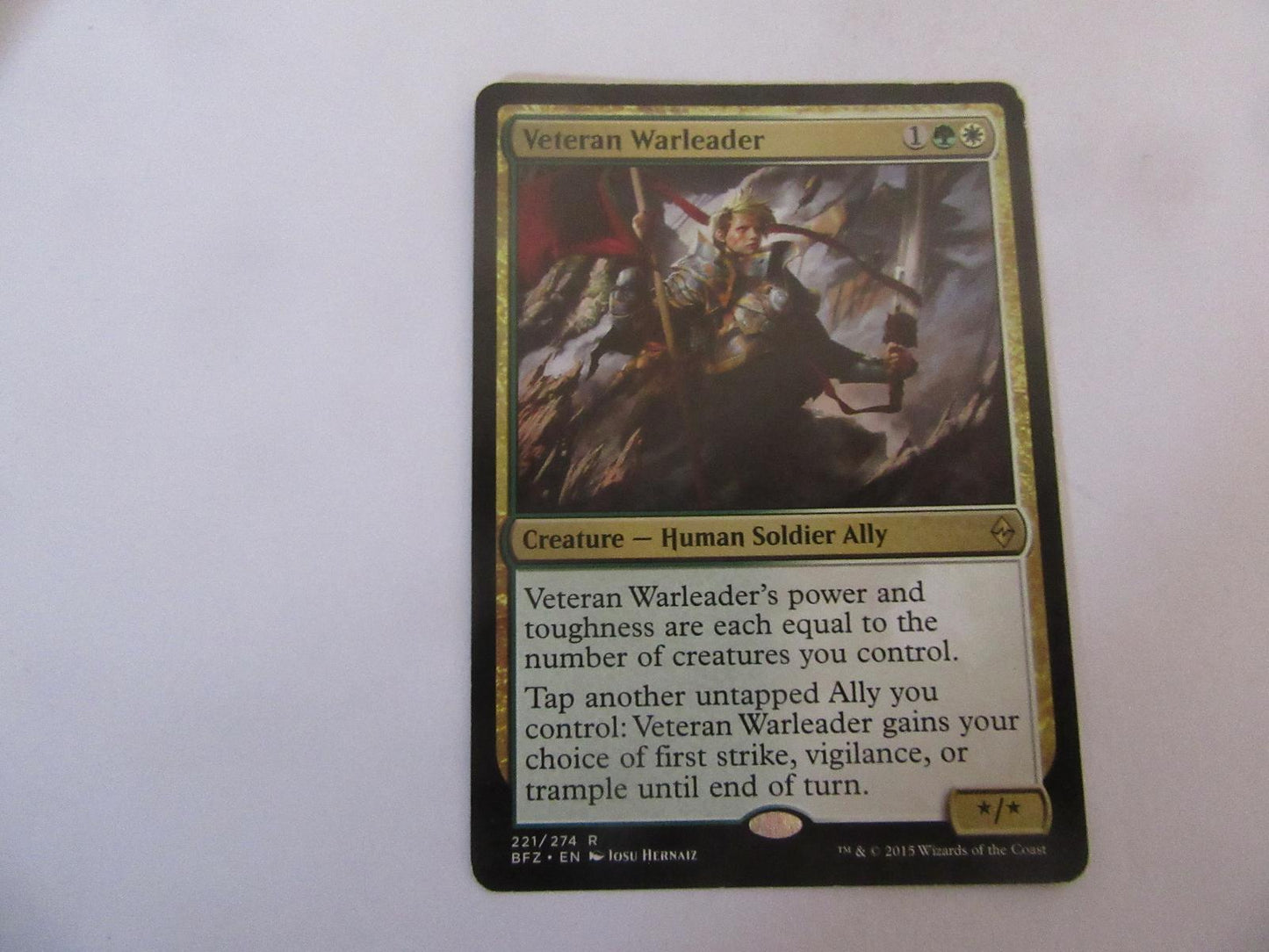 Veteran Warleader 221 Battle for Zendikar NM