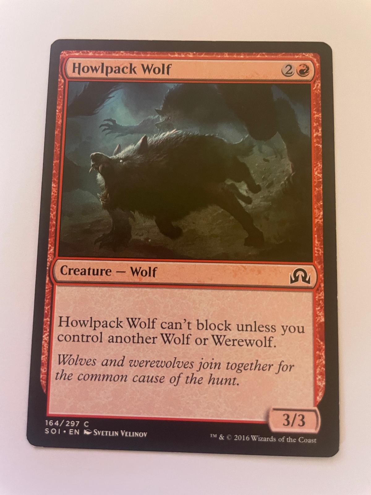 Howlpack Wolf 164 Common Shadows over Innistrad Magic: The Gathering Near Mint