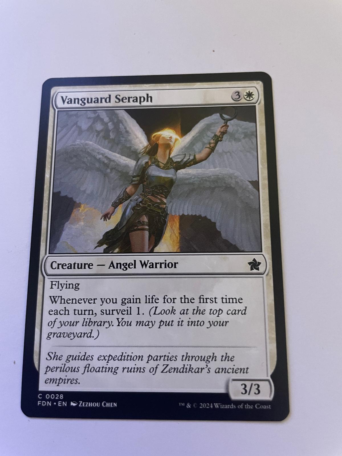 Vanguard Seraph 28 Common Foundations Magic: The Gathering Near Mint