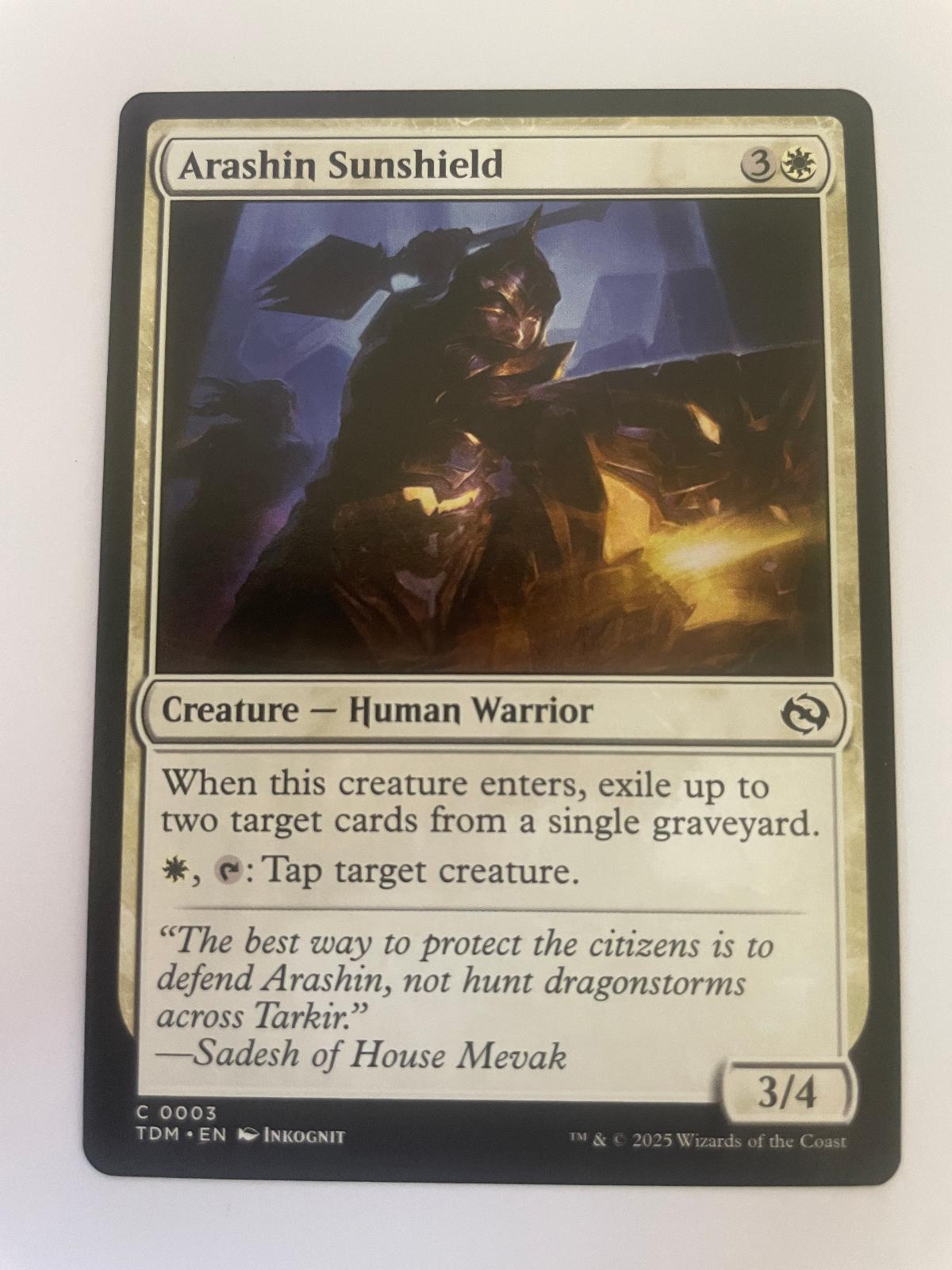 Arashin Sunshield 3 Common Tarkir: Dragonstorm Magic: The Gathering Near Mint