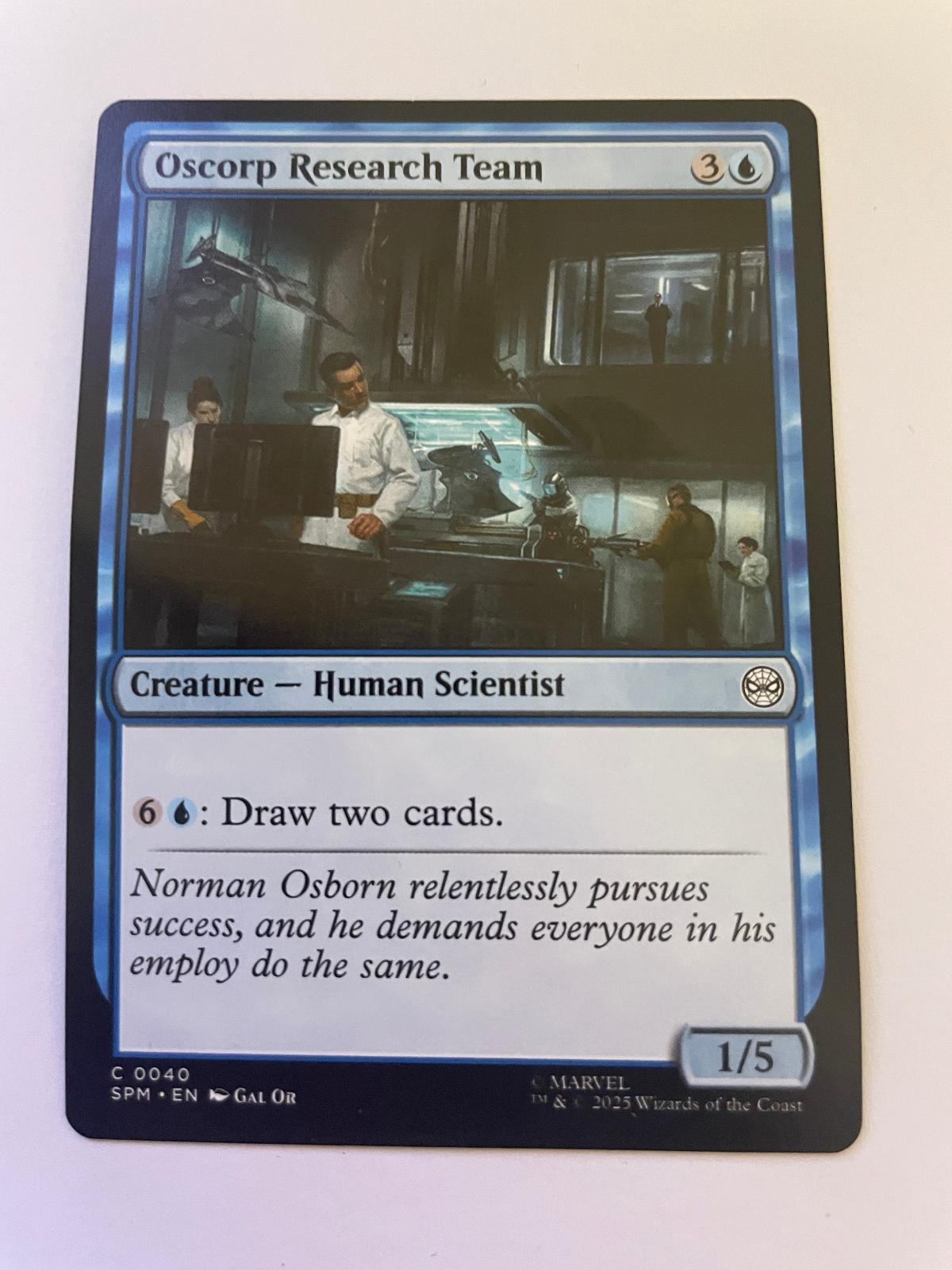 Oscorp Research Team 40 Common Marvel's Spider-Man Magic: The Gathering NM