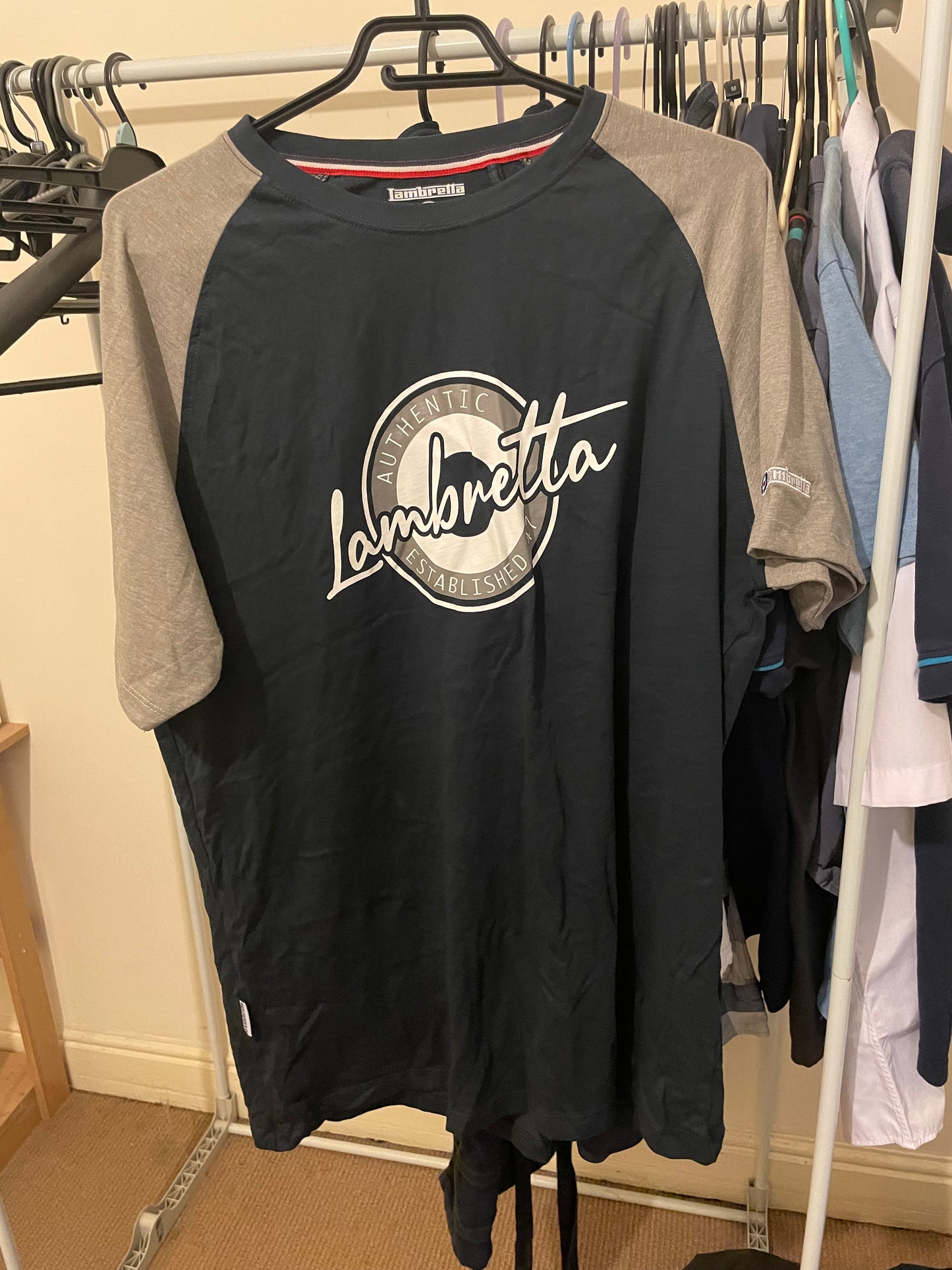 LAMBRETTA BLACK/GREY T-SHIRT XL