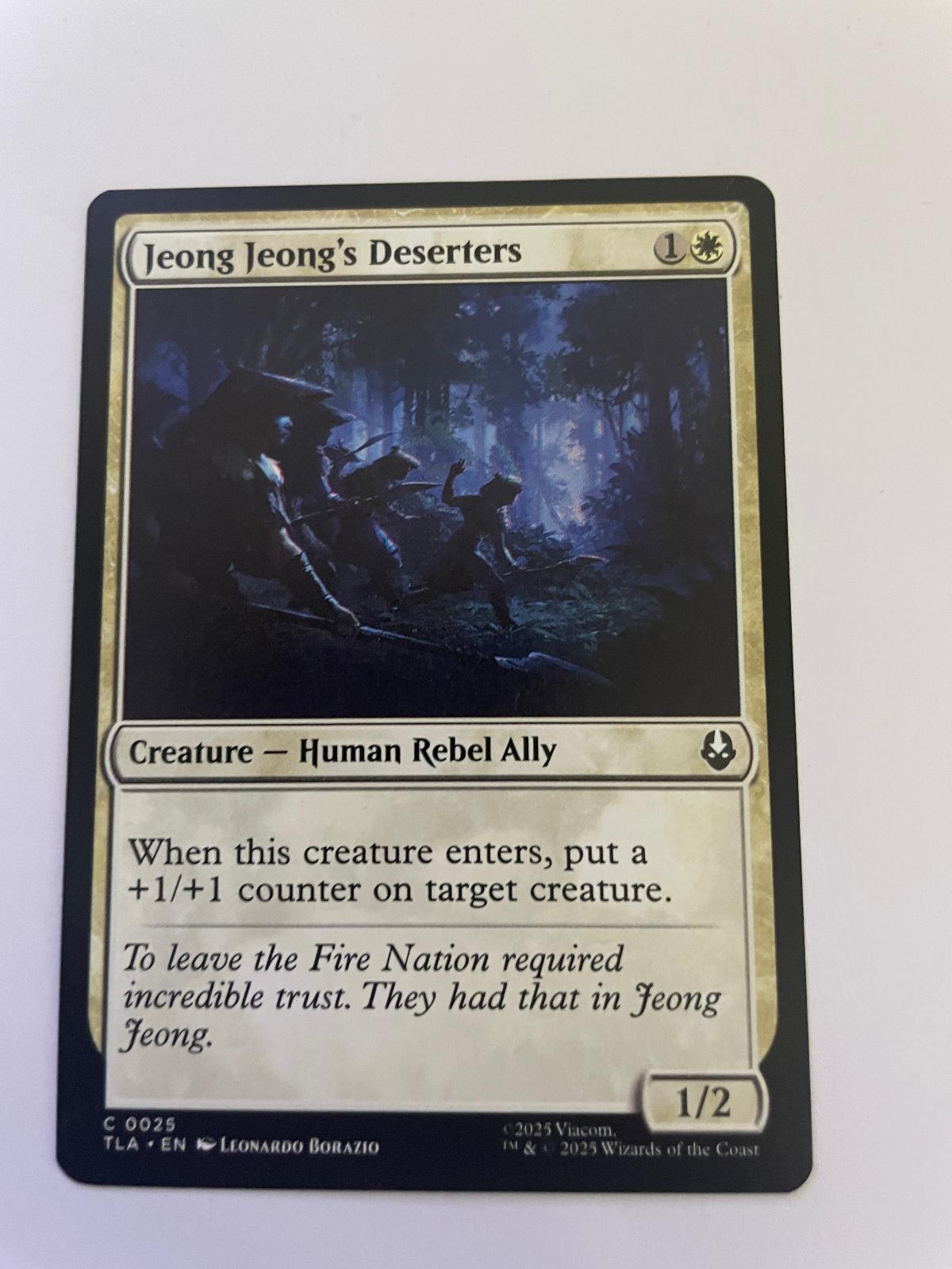 Jeong Jeong's Deserters 25 Avatar: The Last Airbender Magic: The Gathering NM