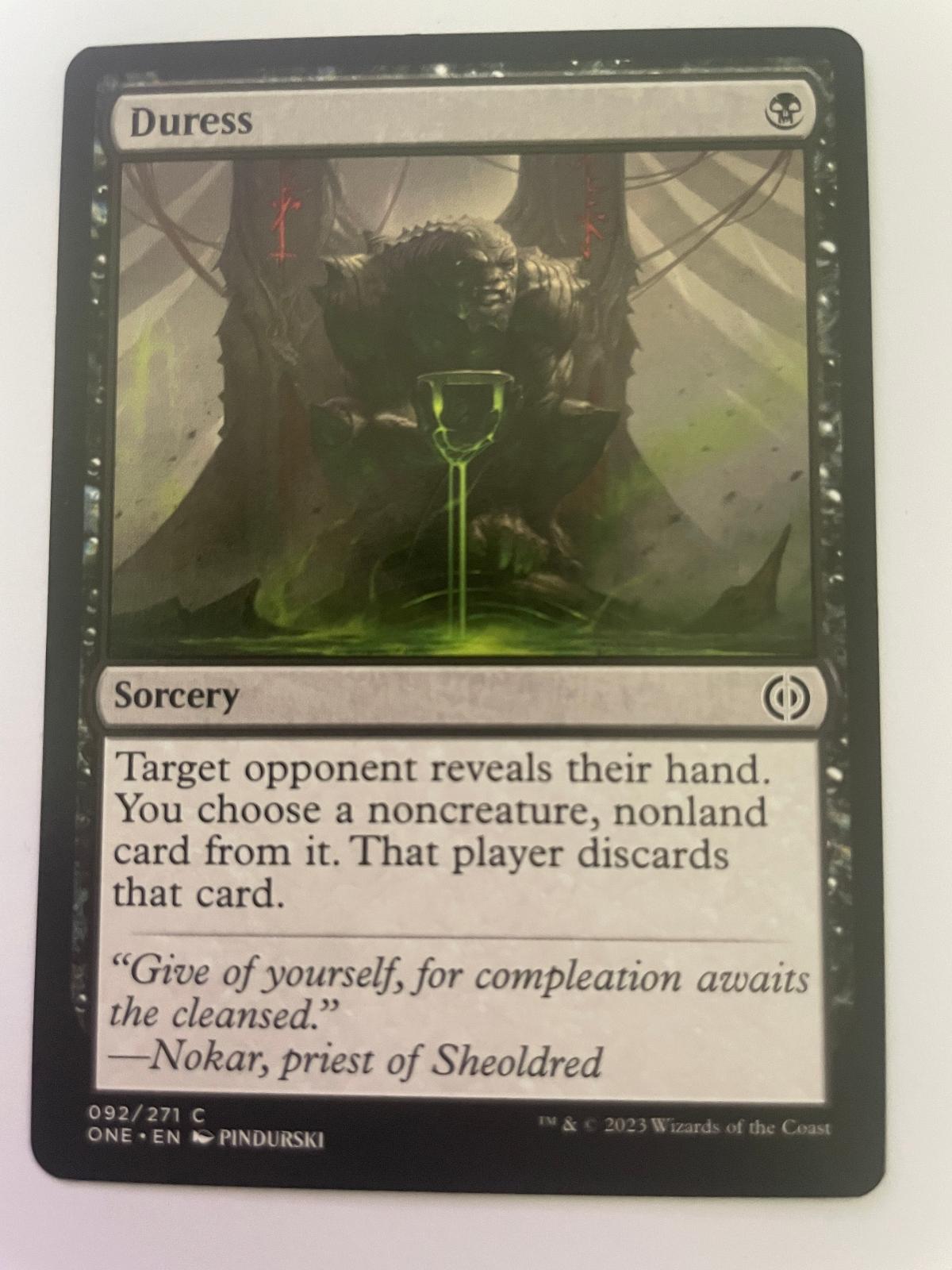 Duress 92 Common Phyrexia: All Will Be One Magic: The Gathering Near Mint