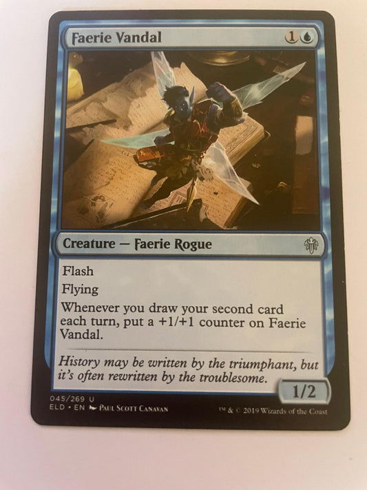 Faerie Vandal 45 Uncommon Throne of Eldraine Magic: The Gathering Near Mint