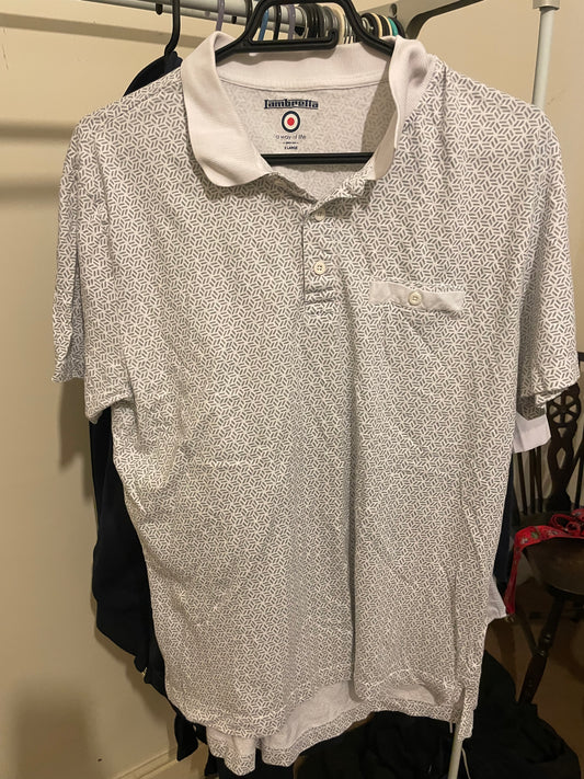 LAMBRETTA WHITE PATTERN T-SHIRT XL