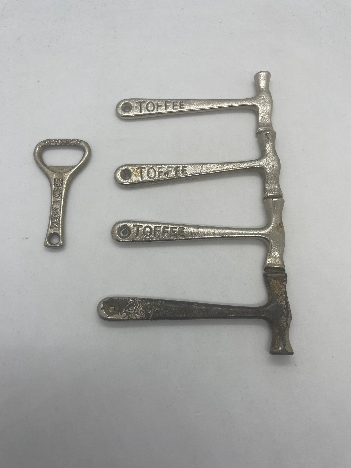 Bundle of Vintage Toffee Hammers and a bottle opener