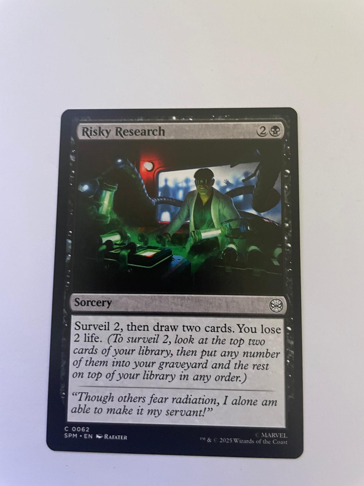 Risky Research 62 Common Marvel's Spider-Man Magic: The Gathering Near Mint